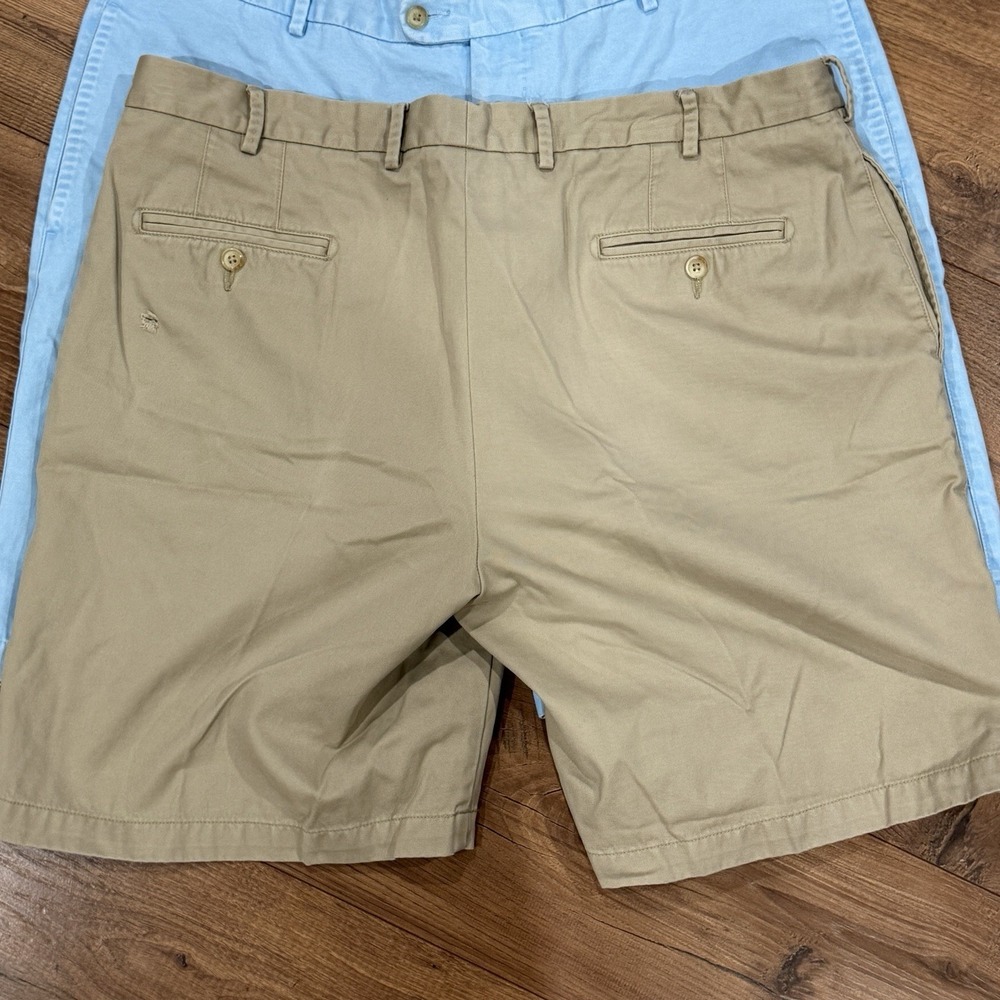 Peter Millar Shorts Mens 40 Beige Golf Outdoor Khaki Blue X2 Lot Flat Front - Picture 5 of 10